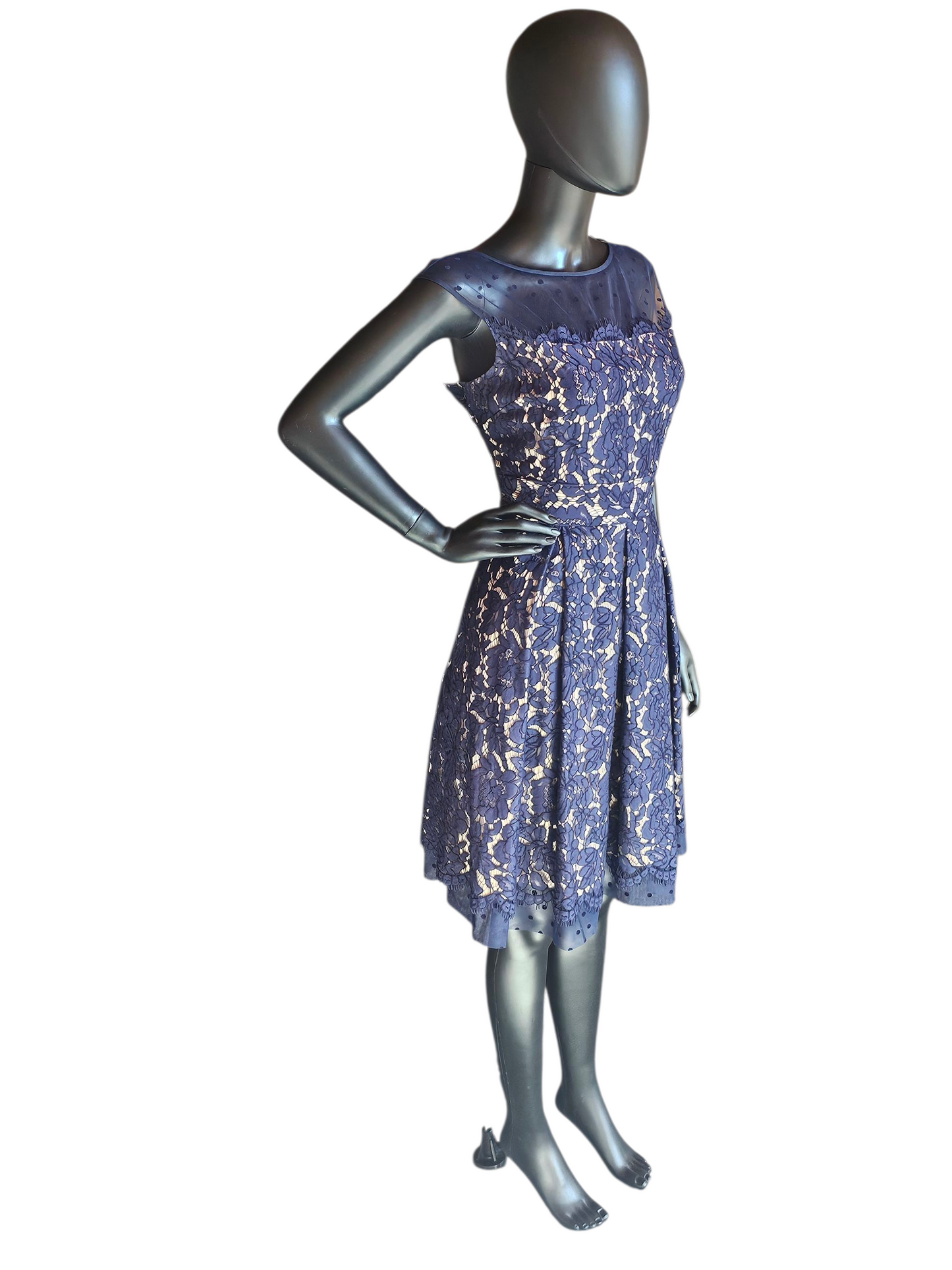 Navy Lace Cocktail Dress - Eliza J