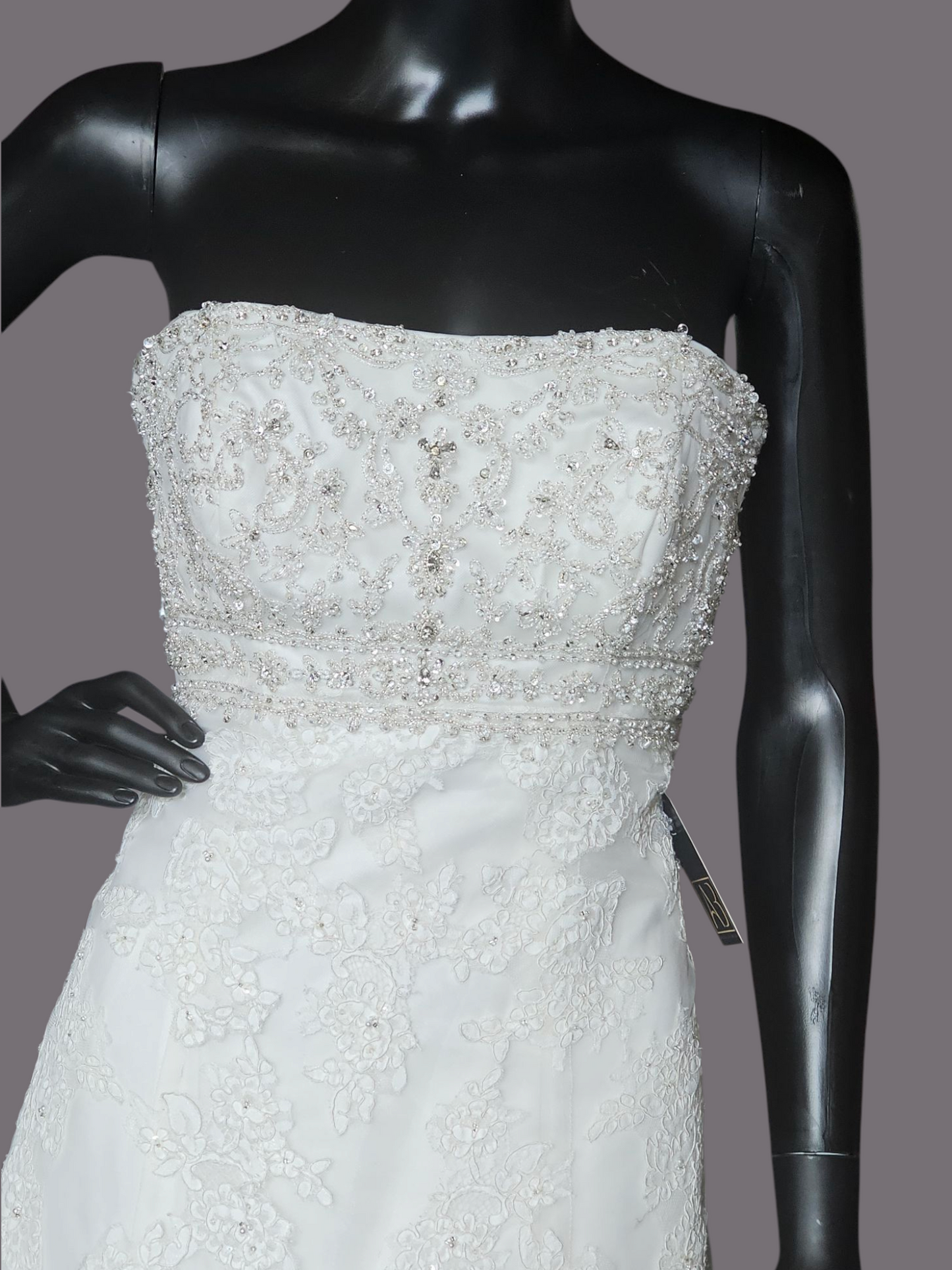 Ivory Lace Strapless Empire Waist Wedding - Morilee