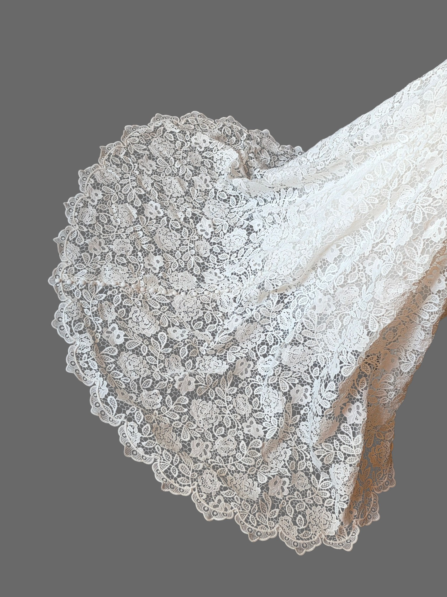 Lace Fit/Flare V-Neck Wedding Gown - Rebecca Ingram