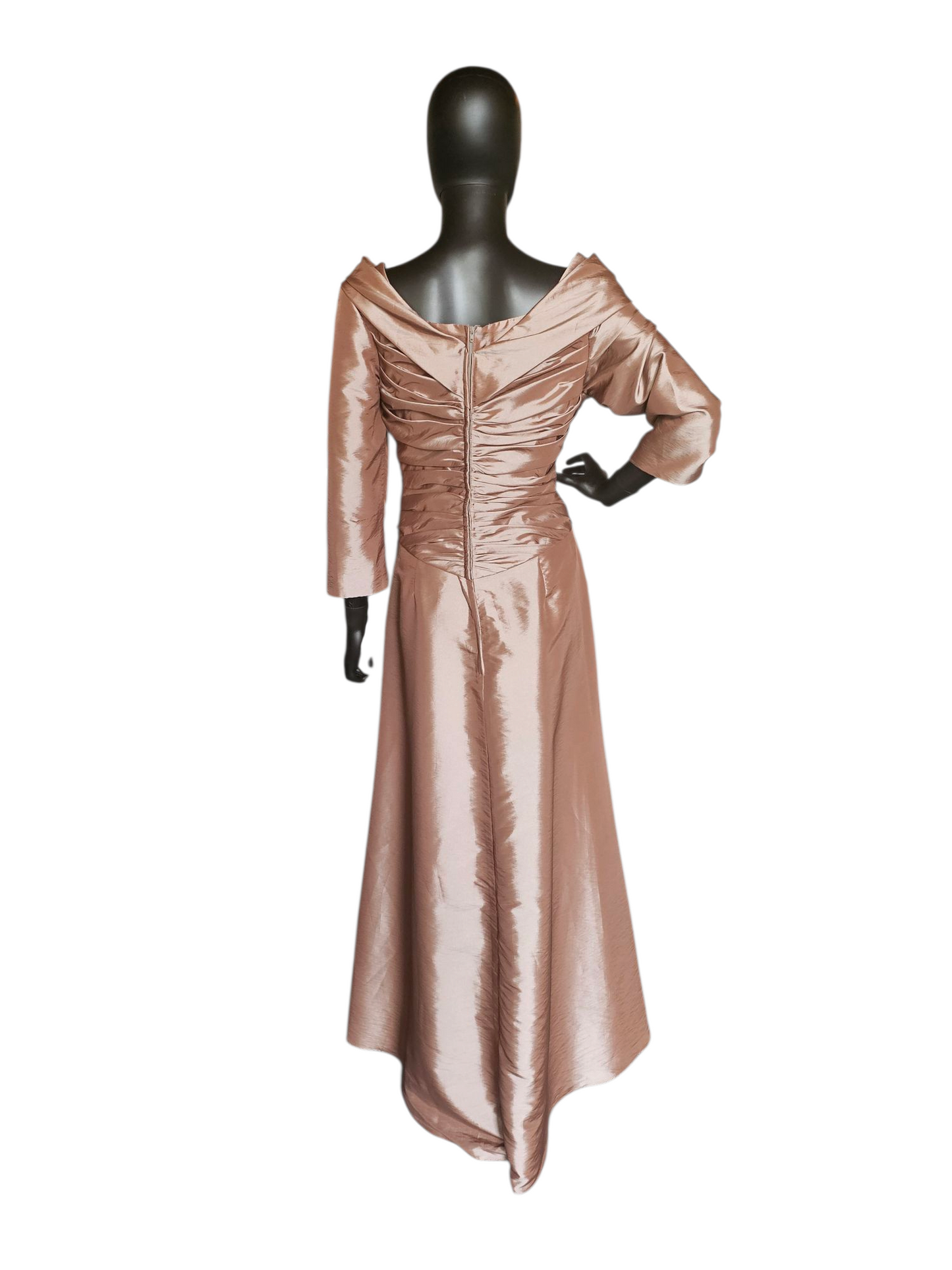 Praline Iridescent Taffeta Portrait Collar Formal Gown - Bonny