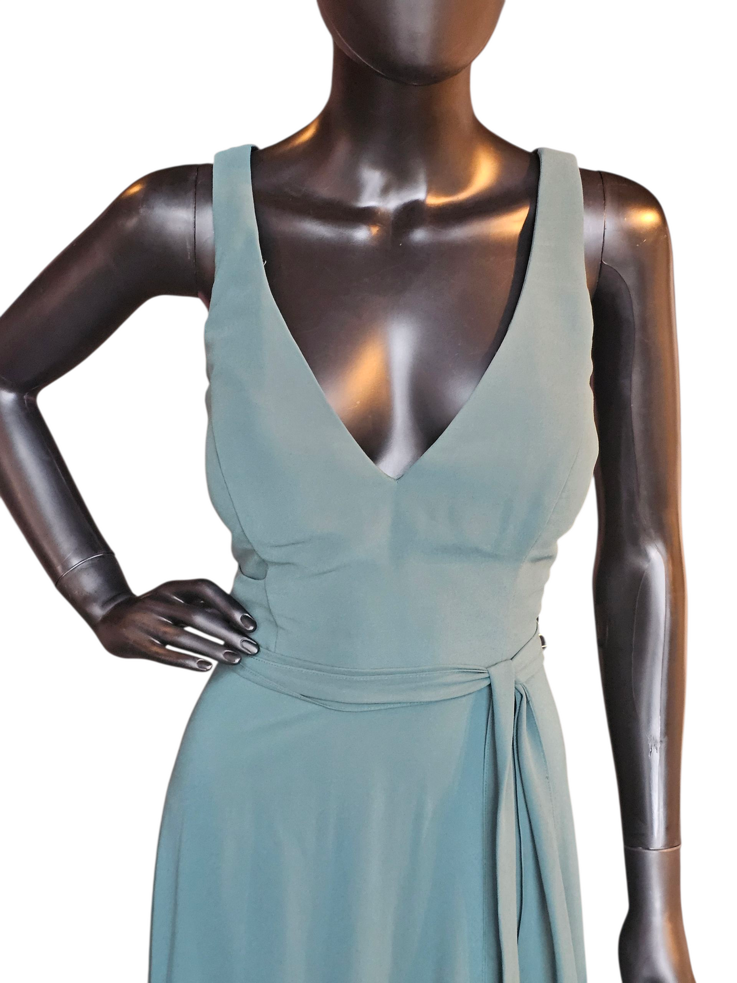 Evergreen Chiffon V-Neck Maxi Formal Dress - Bill Levkoff
