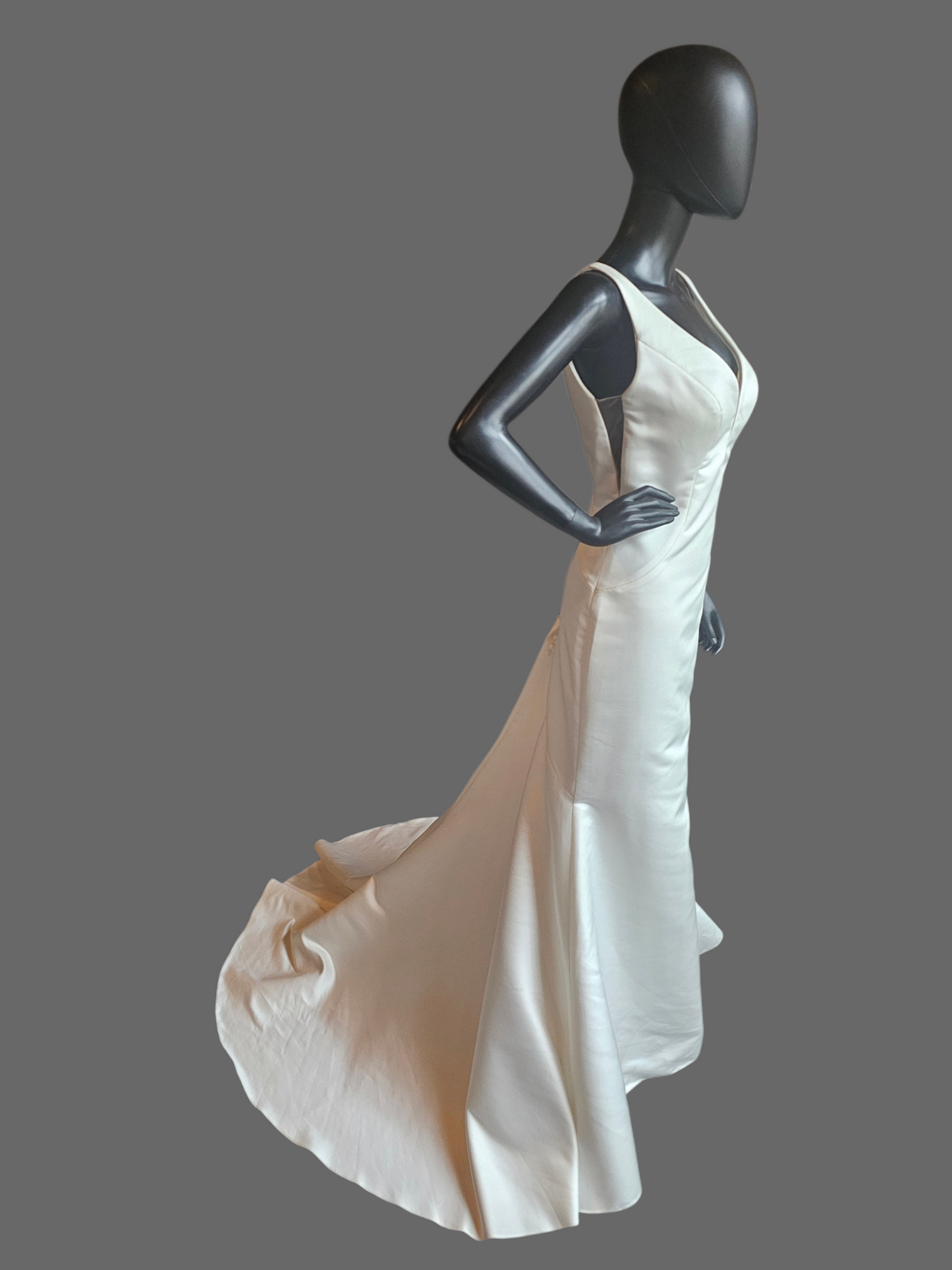 Minimalist V-Neck Satin Fit/Flare - The Other