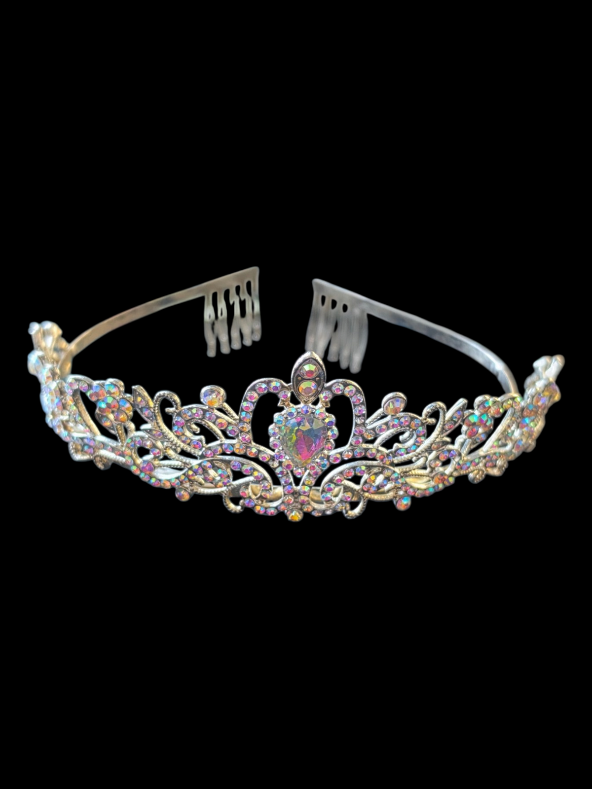 Silver Iridescent Crown/Tiara (Damaged)