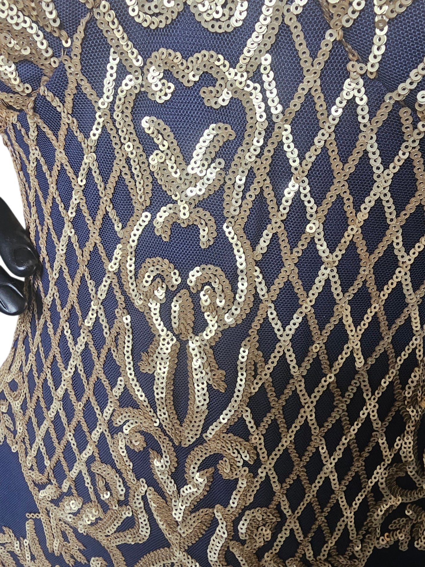 Navy Blue/Gold Sequin - R & M Richards