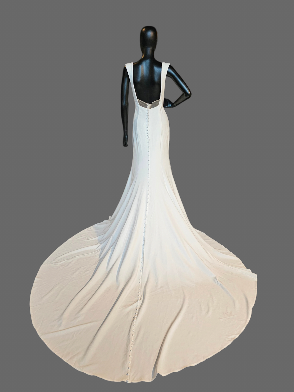 Simple Crepe Open Sides Fit/Flare Wedding Gown - Allure