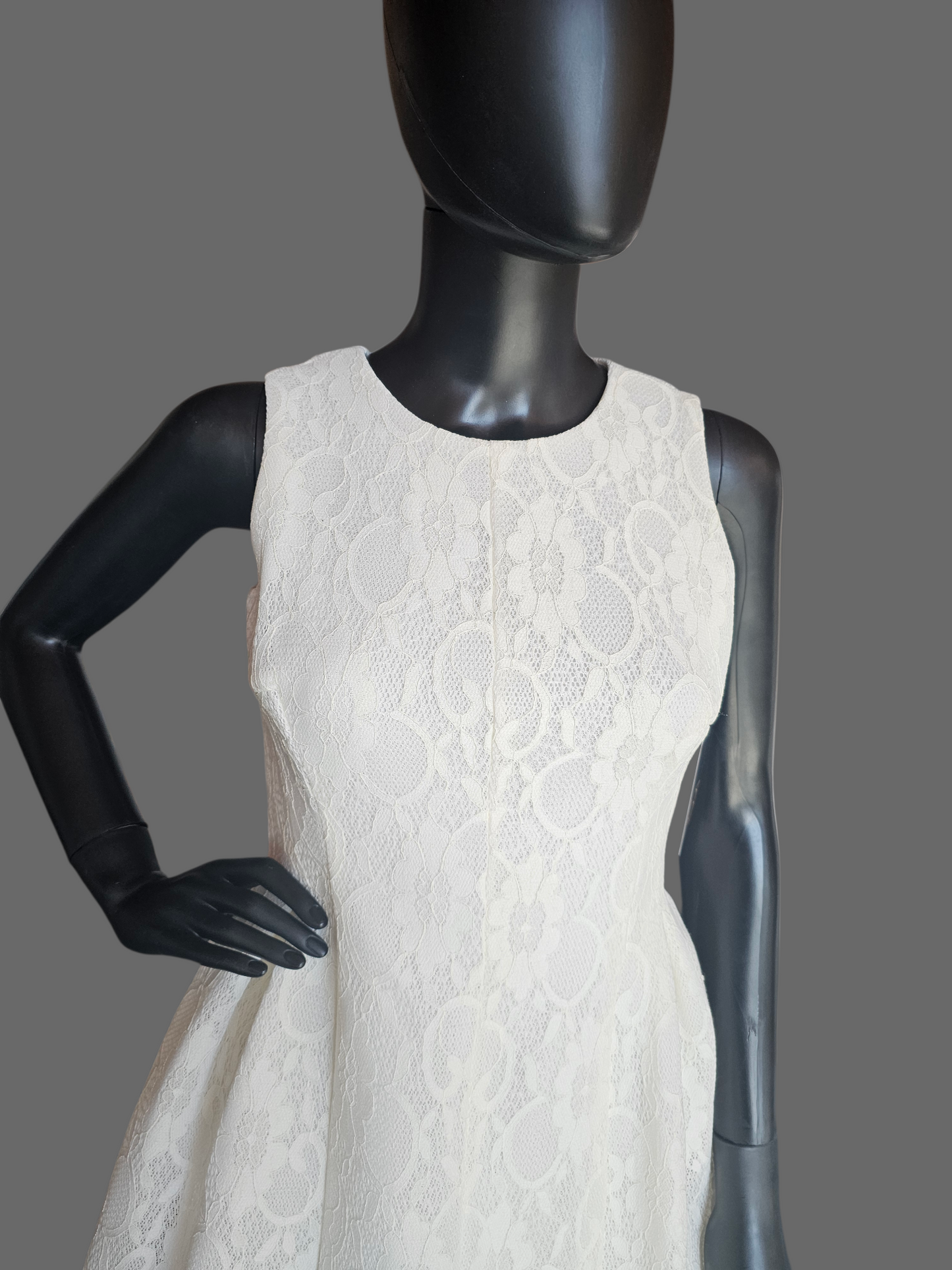 Ivory Neoprene/Lace Cocktail/Party Dress - Calvin Klein