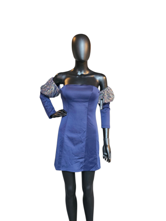 Navy Stretch Off Shoulder NWT - Giffniseti
