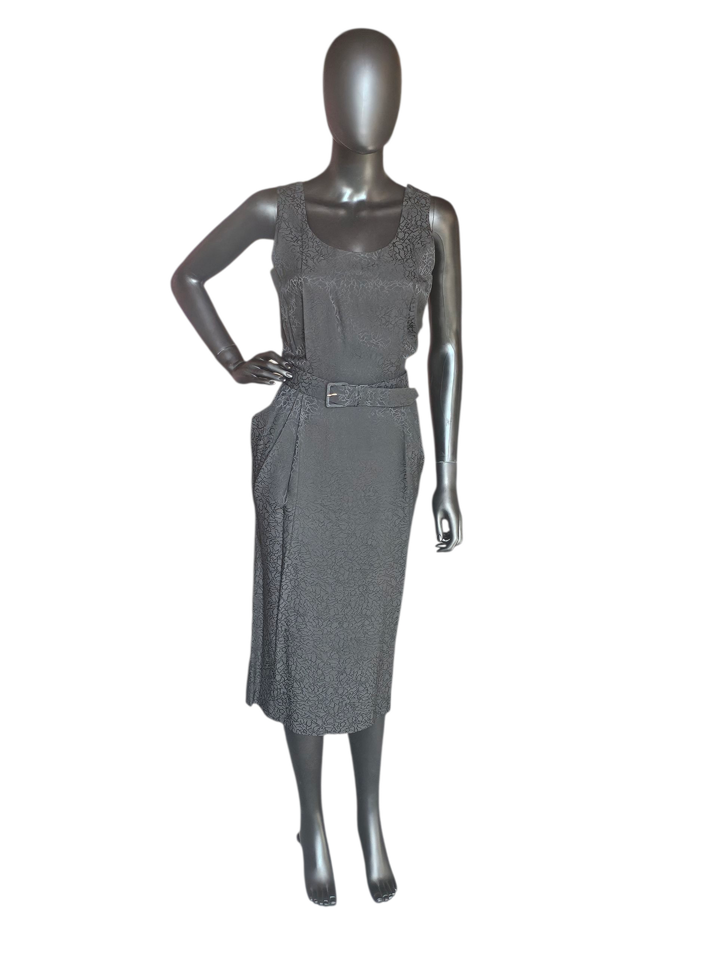Vintage Black Silk Belted Dress W/Jacket - Liz Claiborne