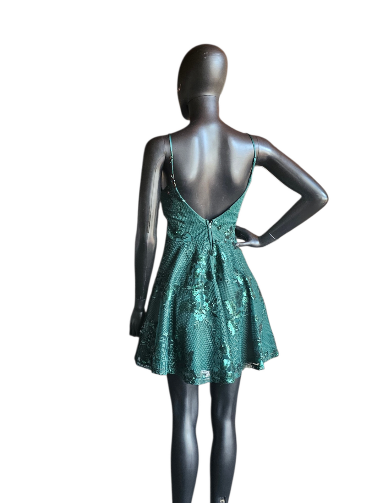 Forest Green Babydoll Glitter NWT Homecoming Dress - City Studio