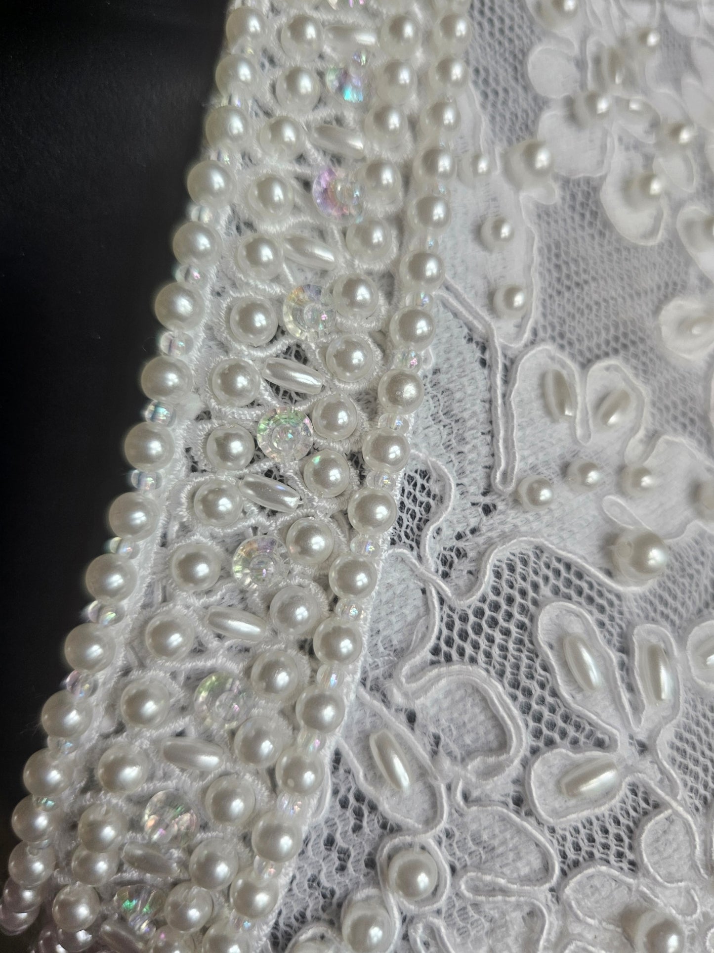 Vintage 90's Pearl Racer Halter Tulle Ballgown Wedding Dress  - Mori Lee