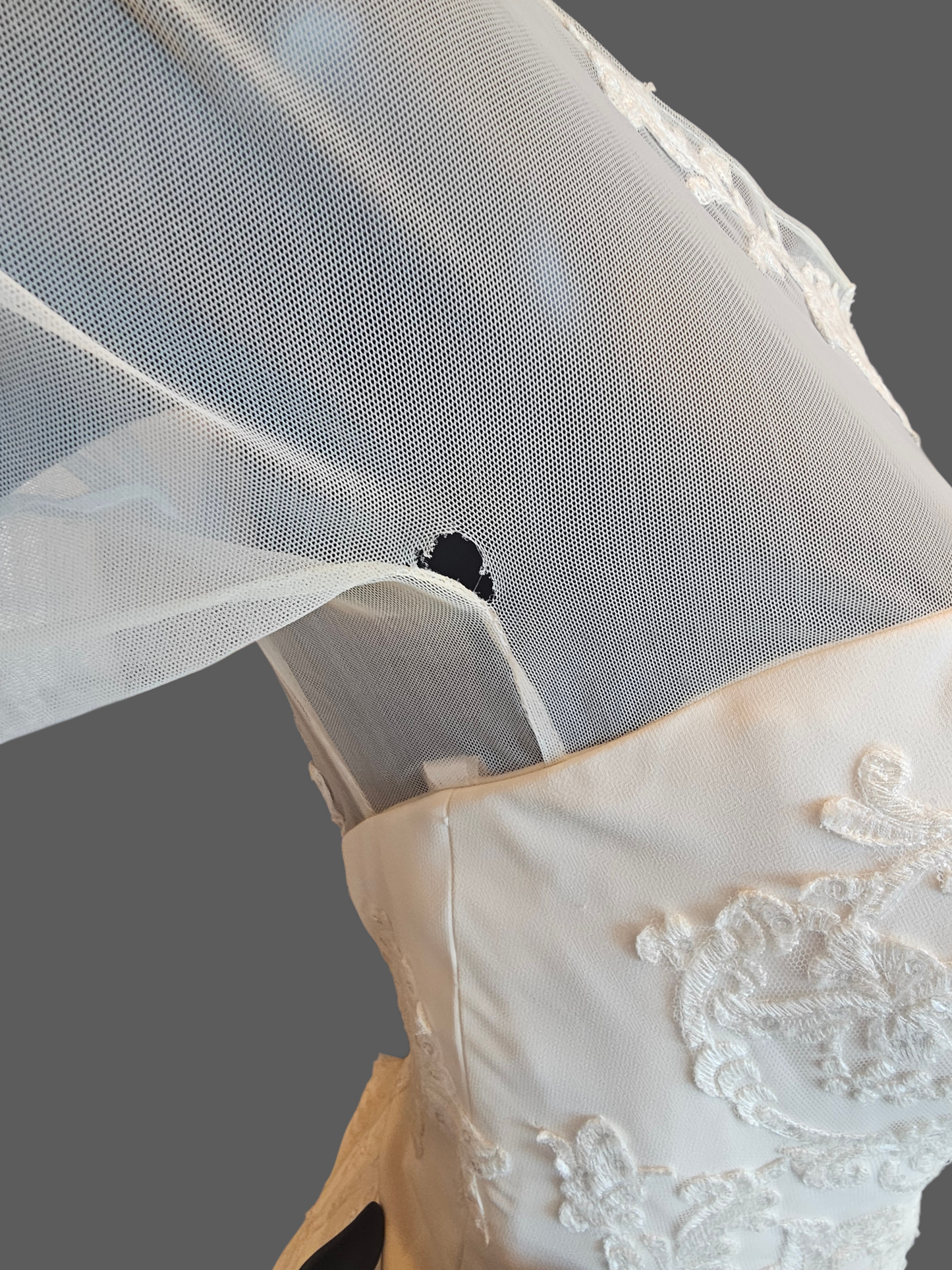 Ivory Fit/Flare Long Sleeve Wedding Gown - Davids Bridal NWT