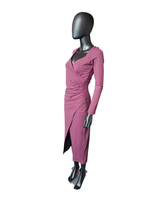 Burgandy Wrap Jersey Stretch Dress NWT - Susan Monaco