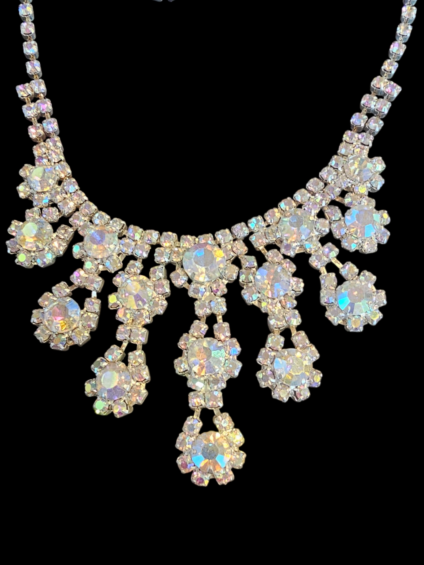 Iridescent Starburst Necklace/Earring Set