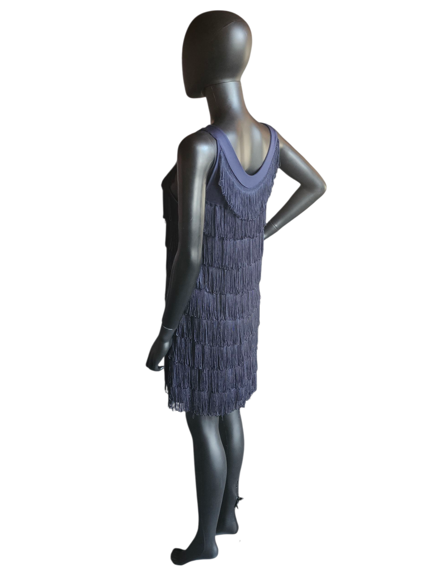 Navy Fringe Coctail Dress - H&M