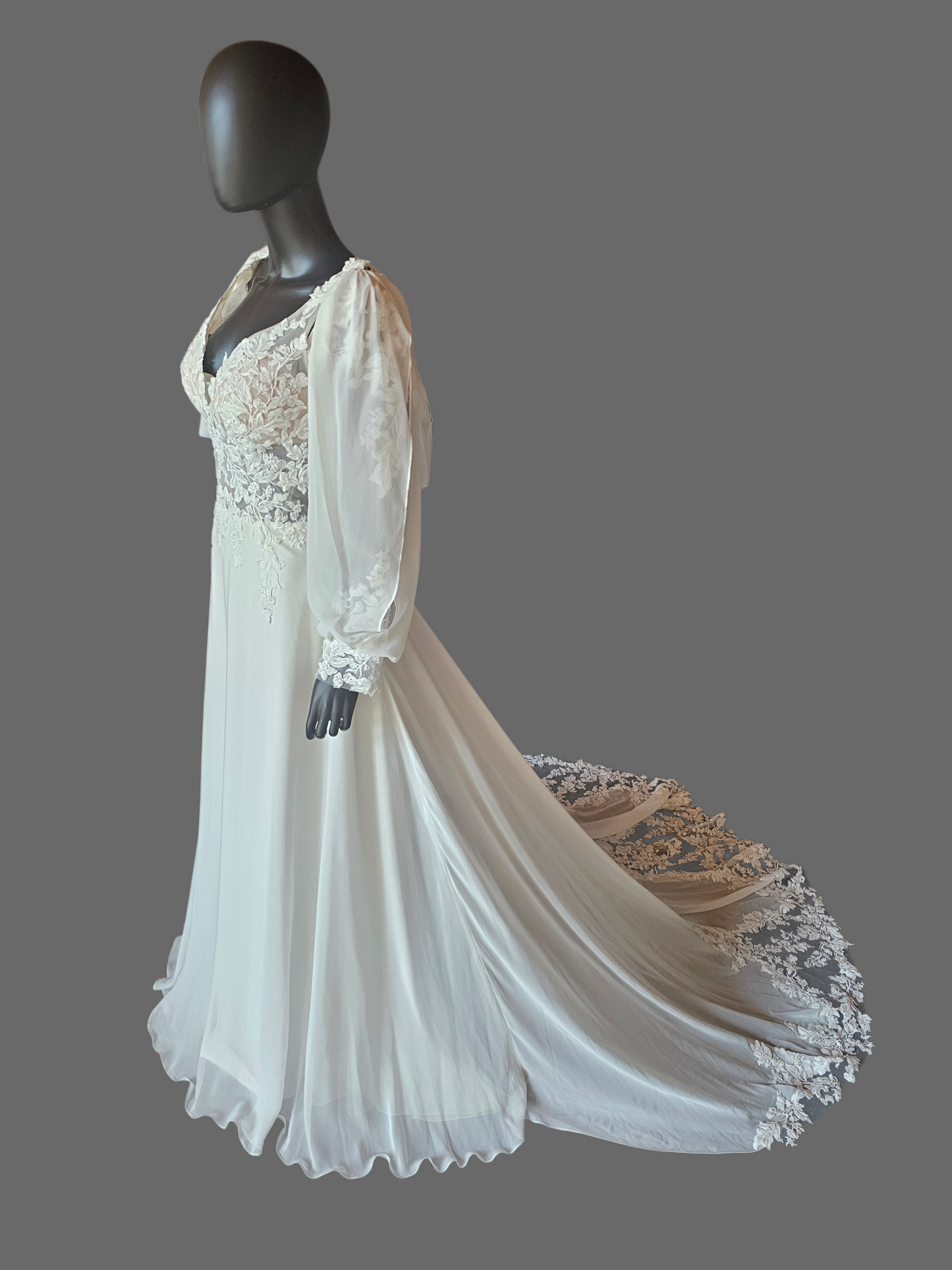 Chiffon Boho Plunge W/Detatchable Puff Sleeve - Private Label