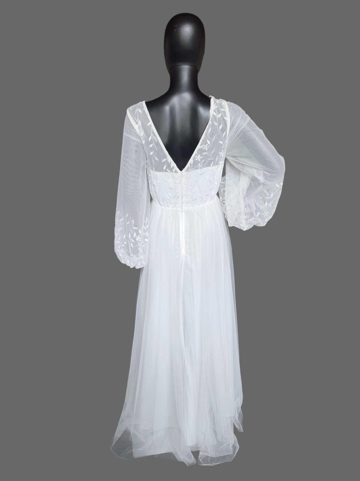 Ivory Boho Long Sleeve Casual Wedding Dress (No Train) - Ever Pretty