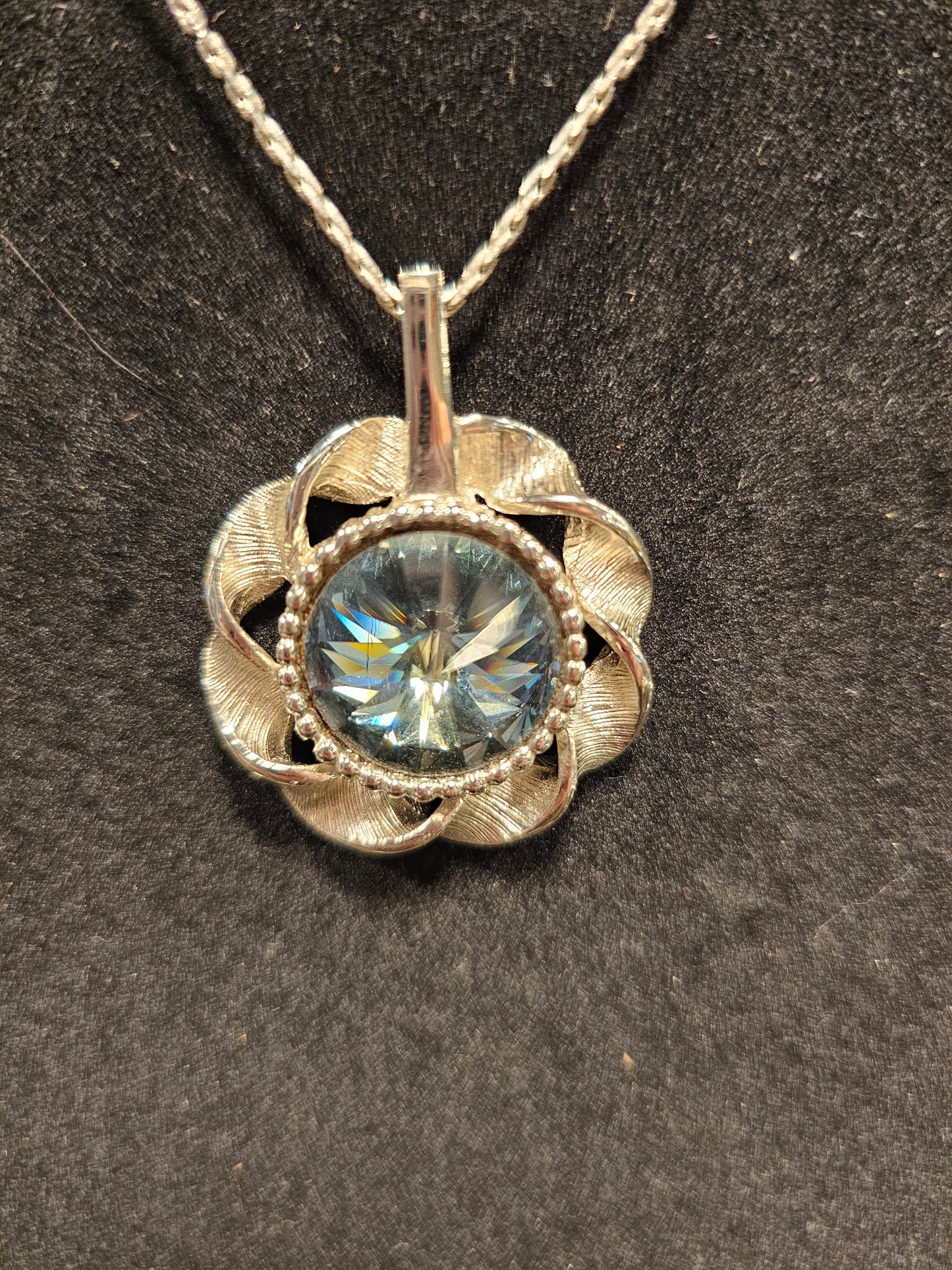 Blue Crystal Pendant Necklace