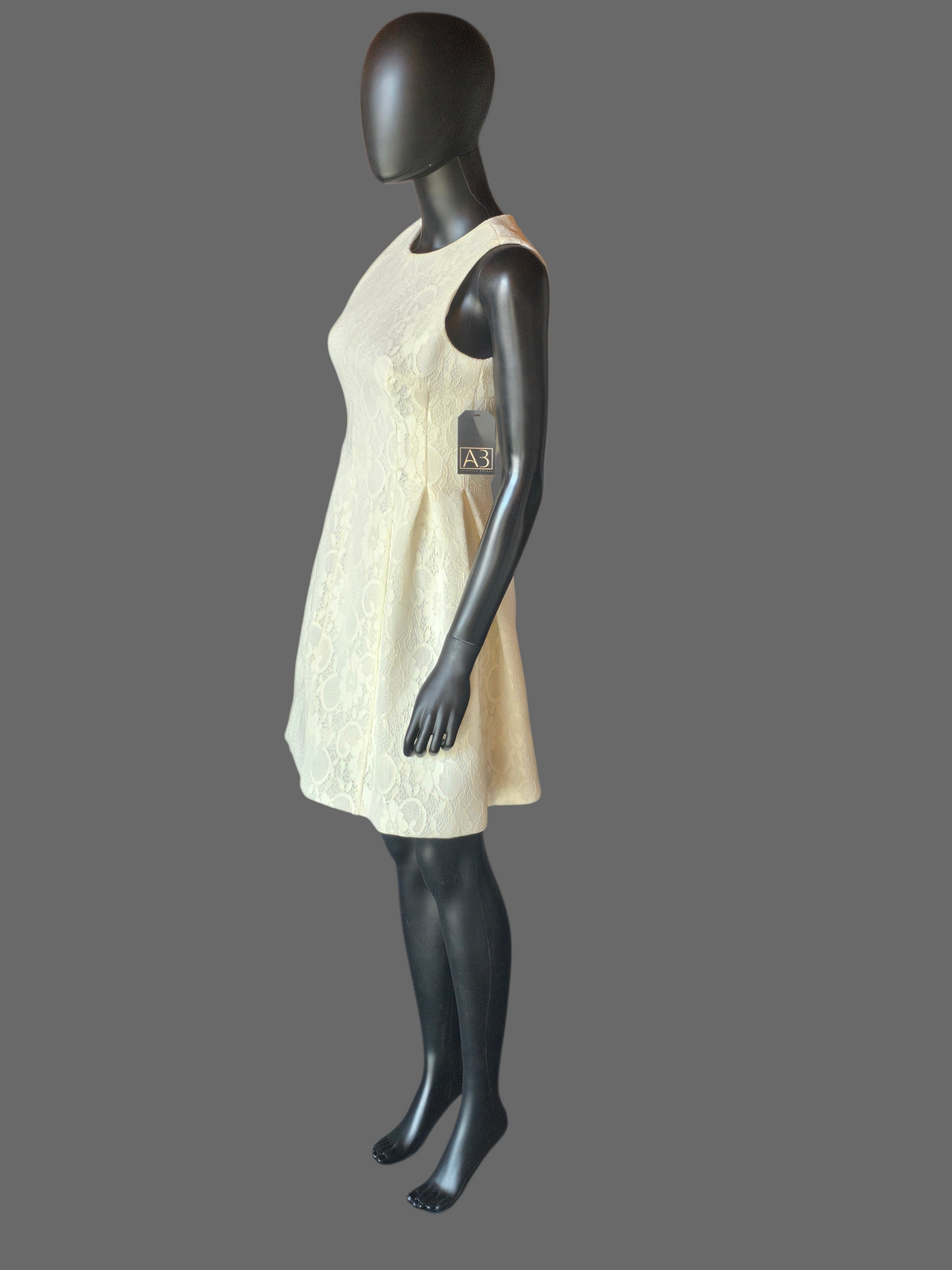 Ivory Neoprene/Lace Cocktail/Party Dress - Calvin Klein