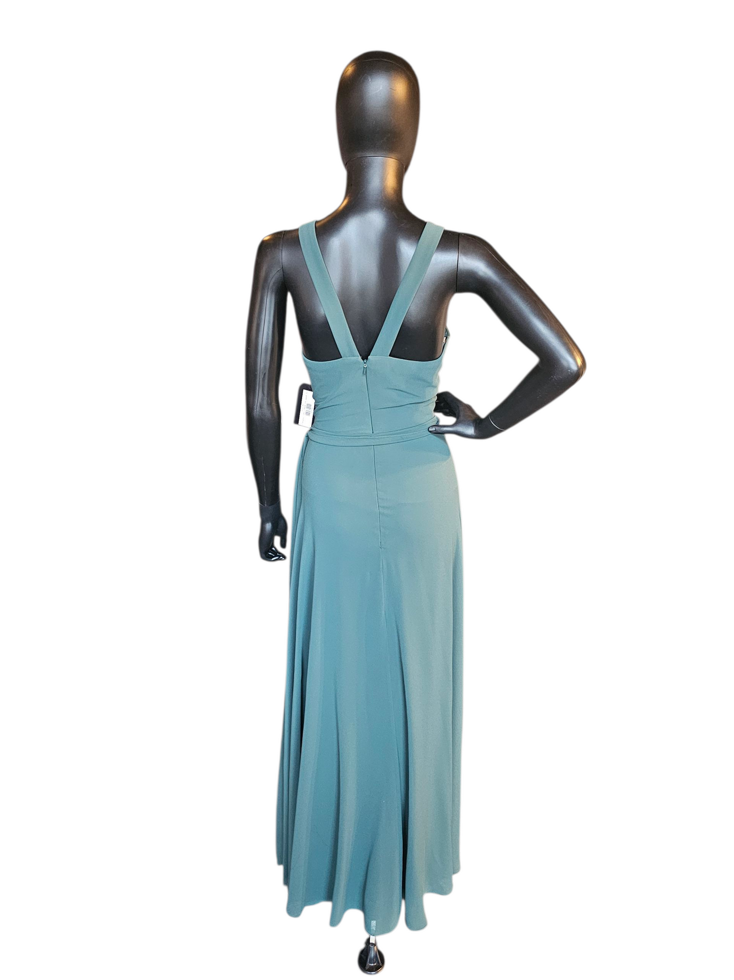 Evergreen Chiffon V-Neck Maxi Formal Dress - Bill Levkoff