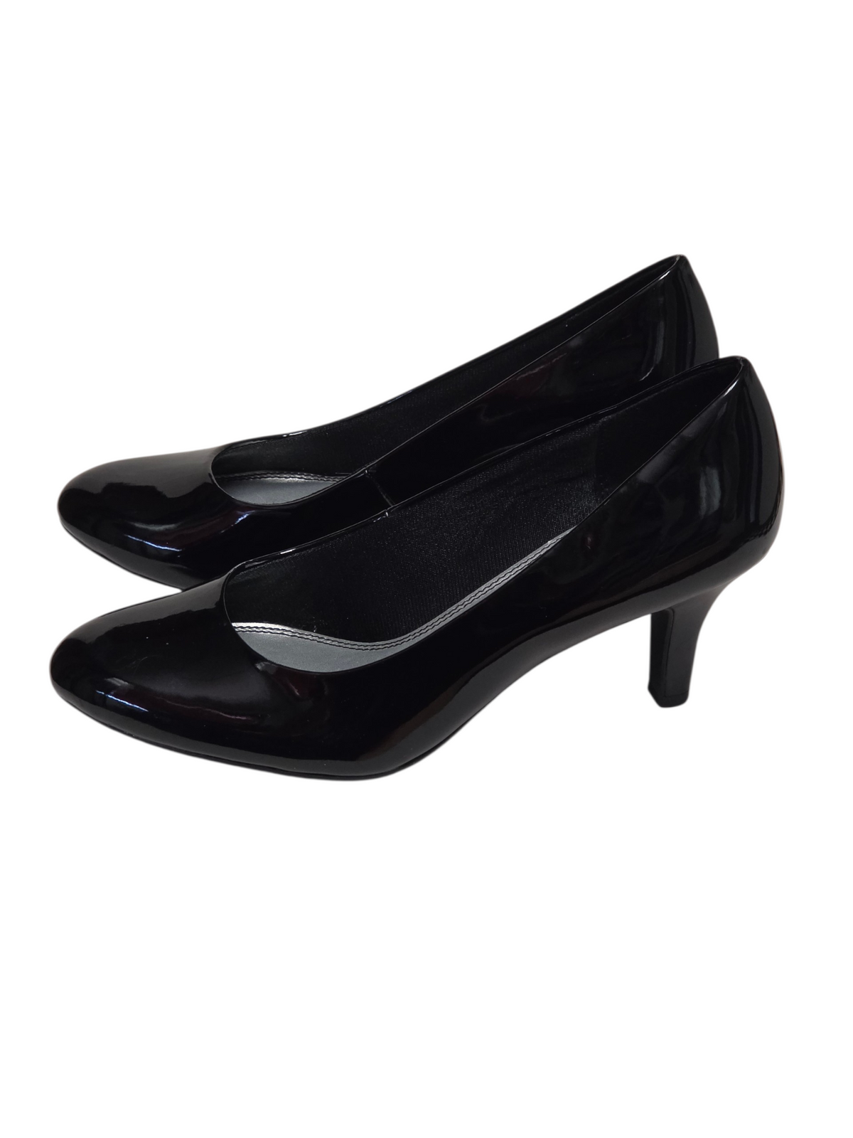 Black Round Toe Patent Leather Pump Shoe - Lifestride