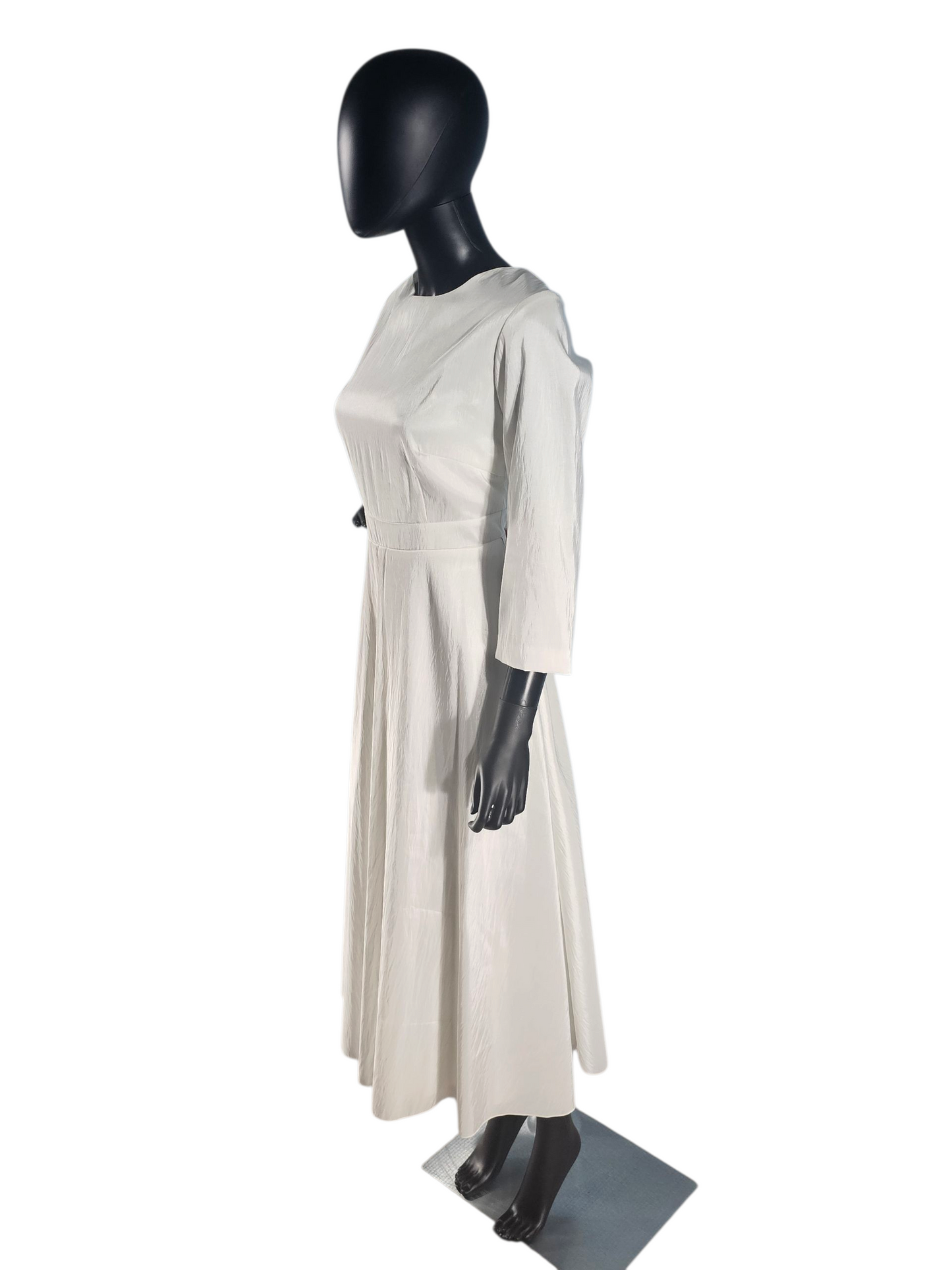 Handmade Taffeta Tea Length Wedding Gown