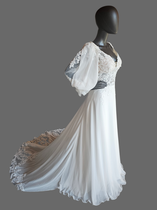 Chiffon Boho Plunge W/Detatchable Puff Sleeve - Private Label