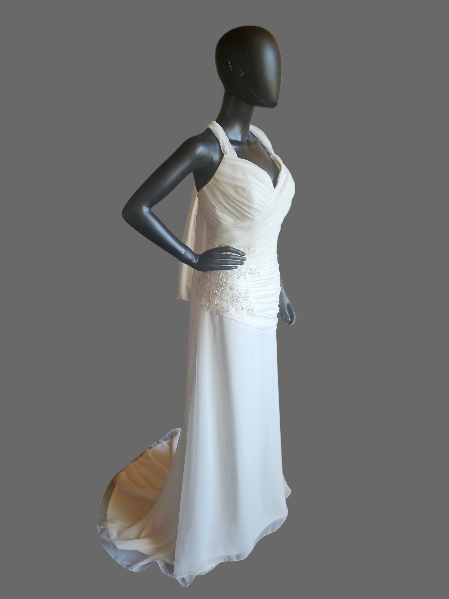 Chiffon Halter Asymmetrical Fit/Flare - Private Label