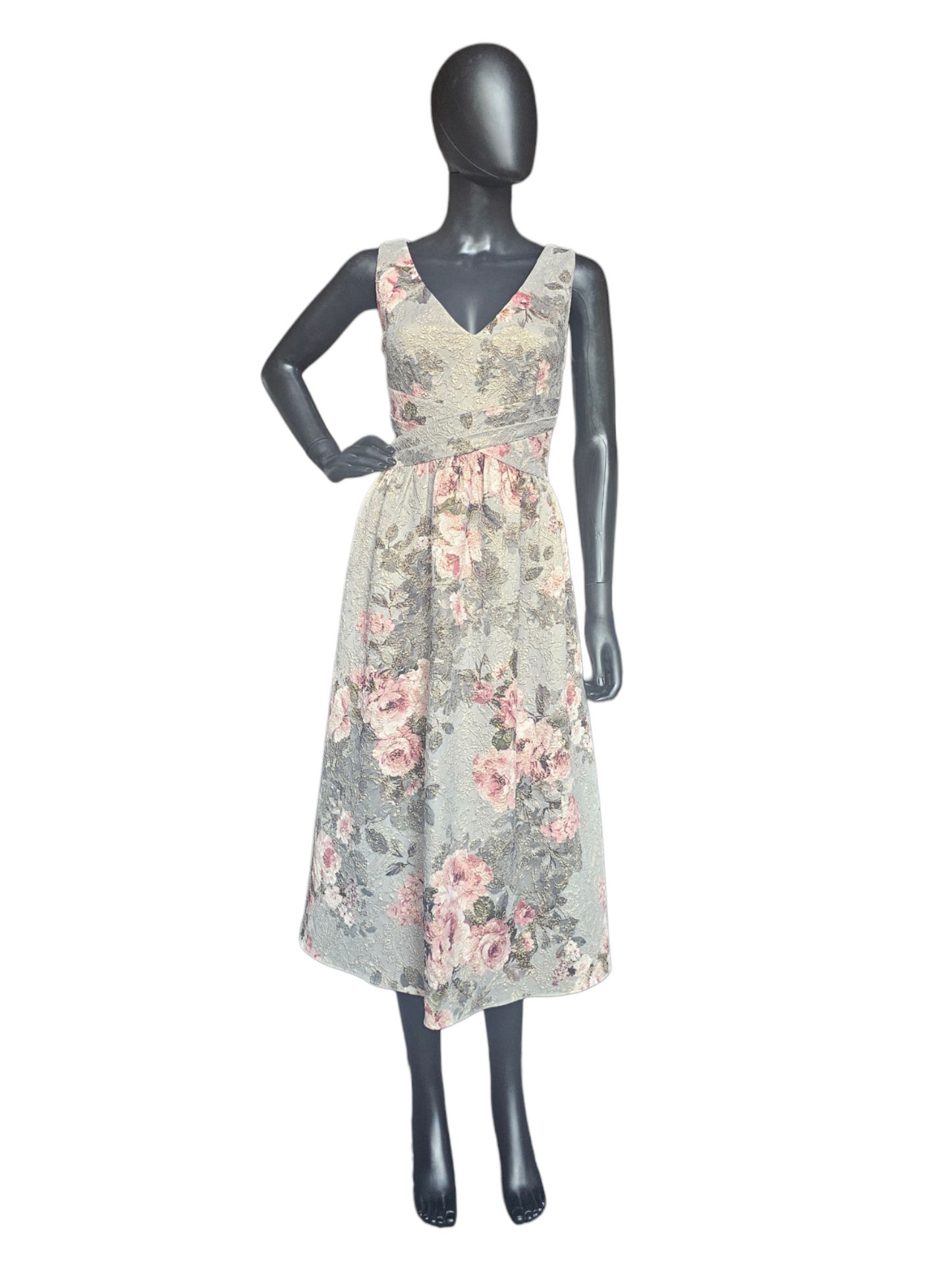 Floral Matelasse V-Neck Party - Adrianna Papell