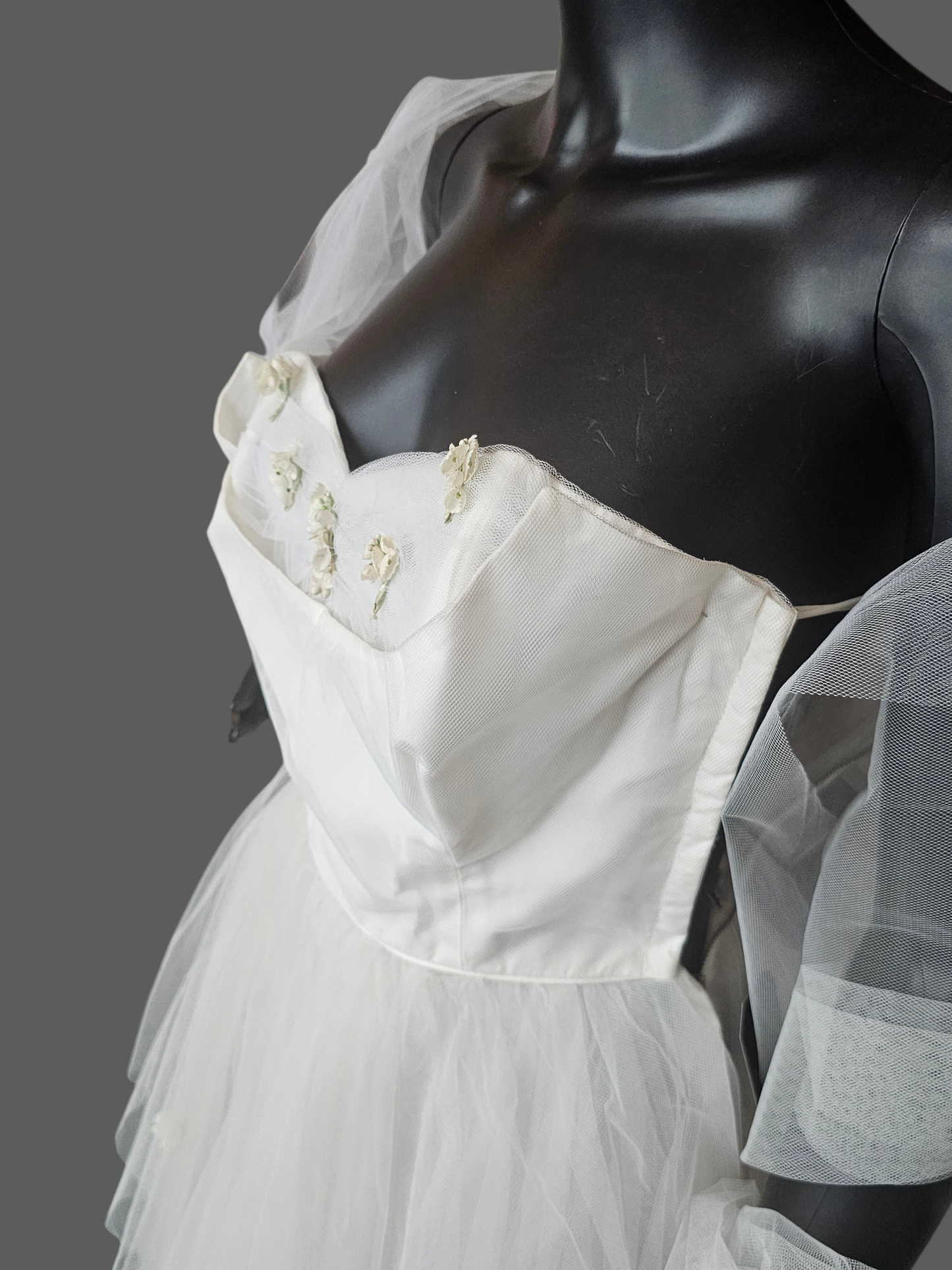 Vintage 50's Tulle Tea-Length Wedding Dress