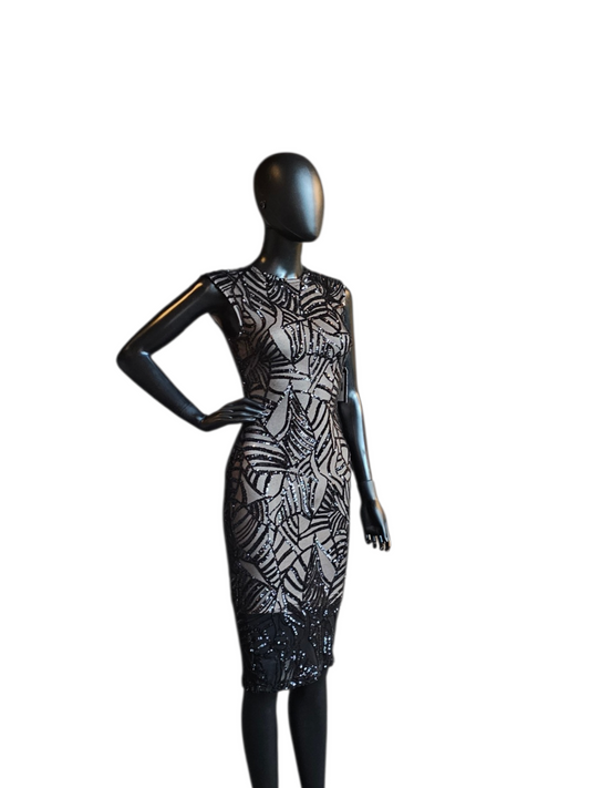 Black Sequin Pencil Sheath Dress Formal/Homecoming Dress - Akiria Chicago