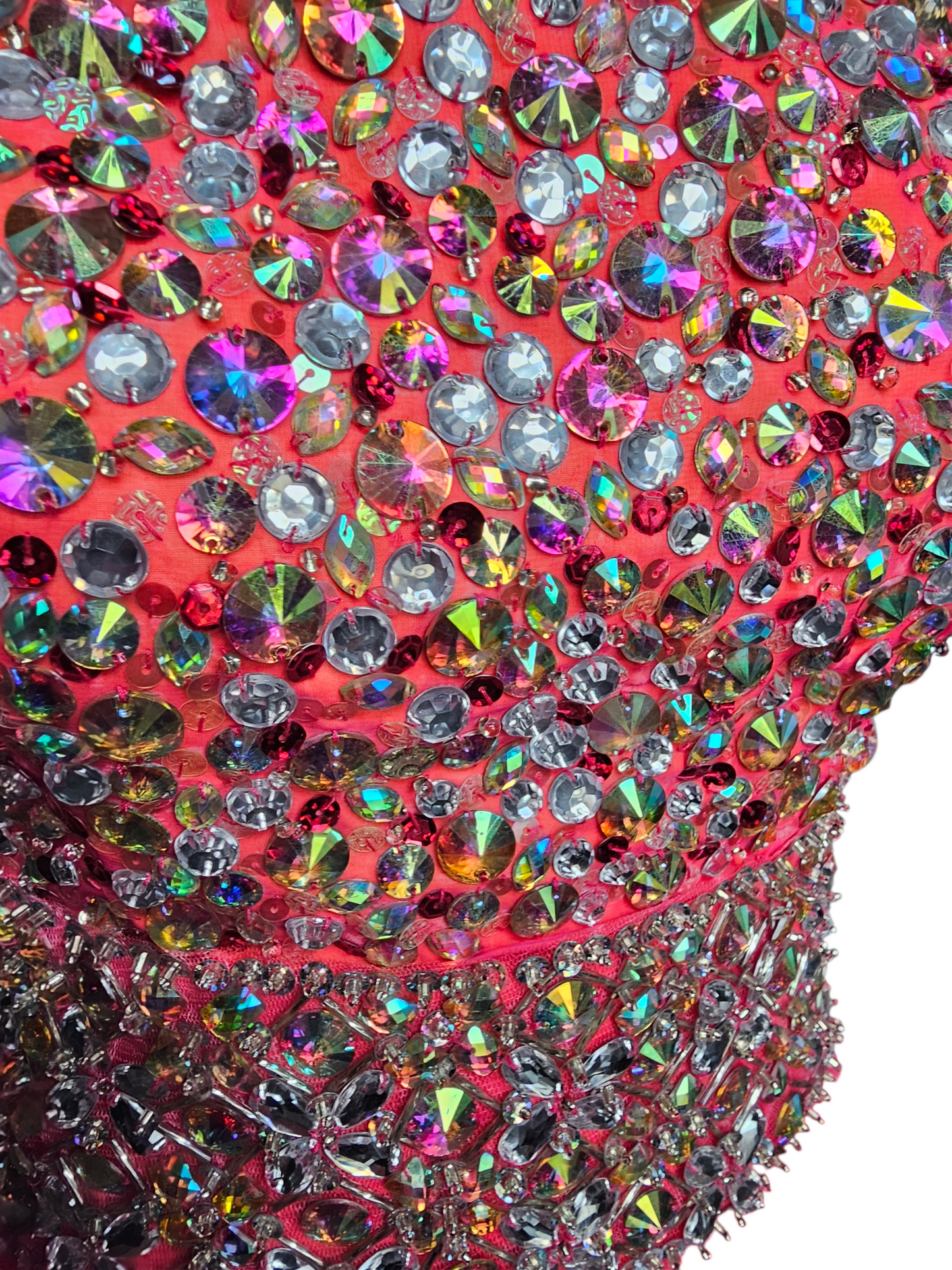 Pink/Orange Crystal One Shoulder Prom/Pagent Dress