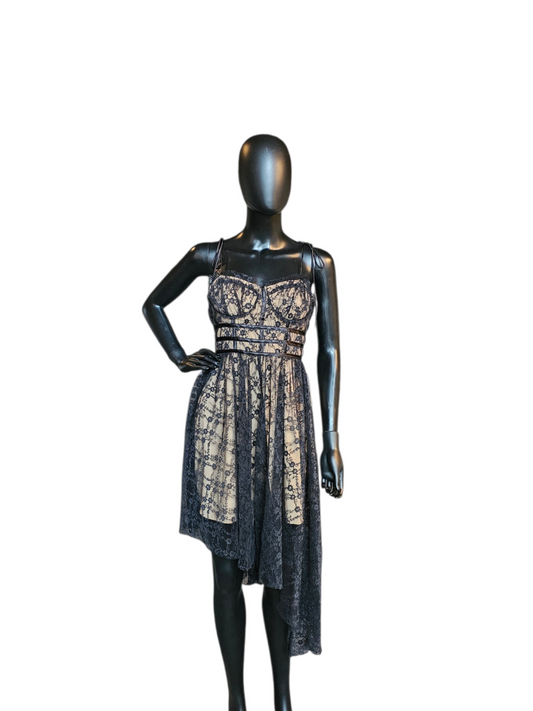 Black/Nude Lace Corset - Steve Madden