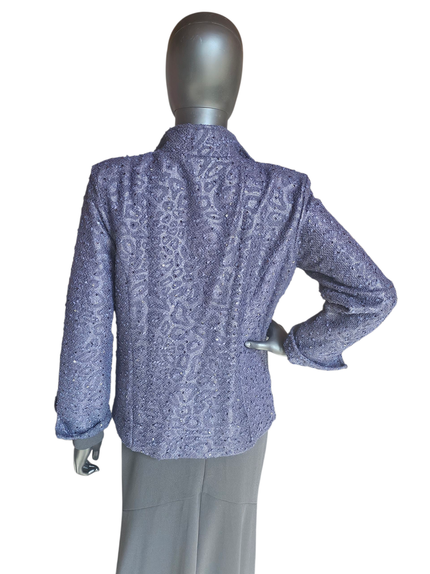 Navy Sparkle Front Zip Jacket - Erin London