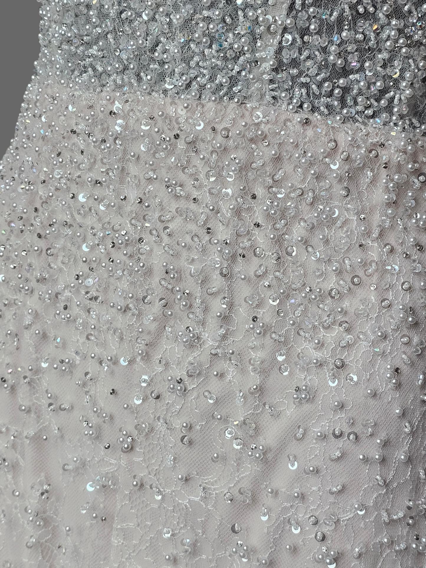 Blush V-Neck Pearl Fitted Wedding Gown - Mori Lee