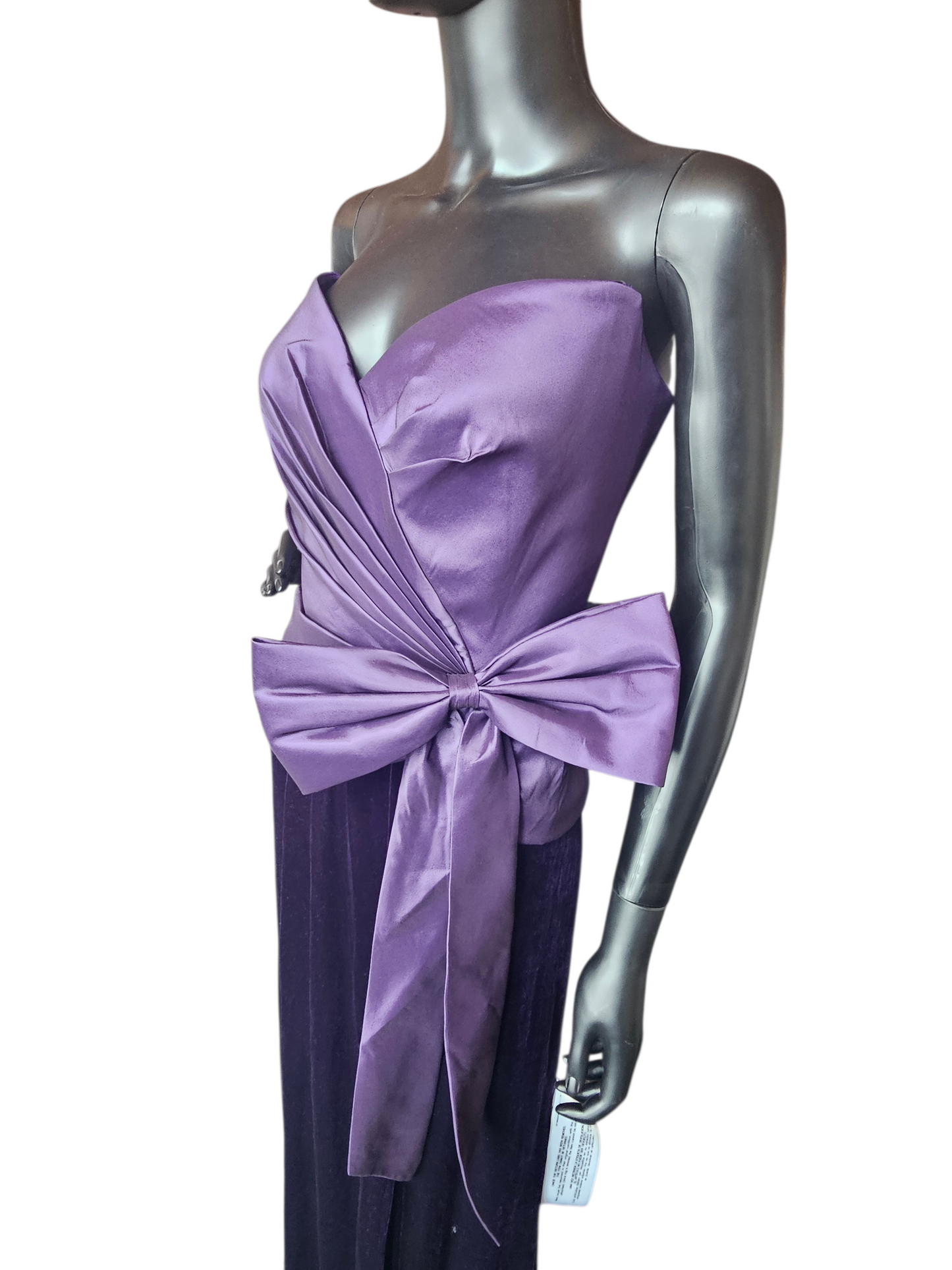 Plum Strapless Sweetheart Velvet/Taffeta Formal Dress NWT - Tadashi Shoji