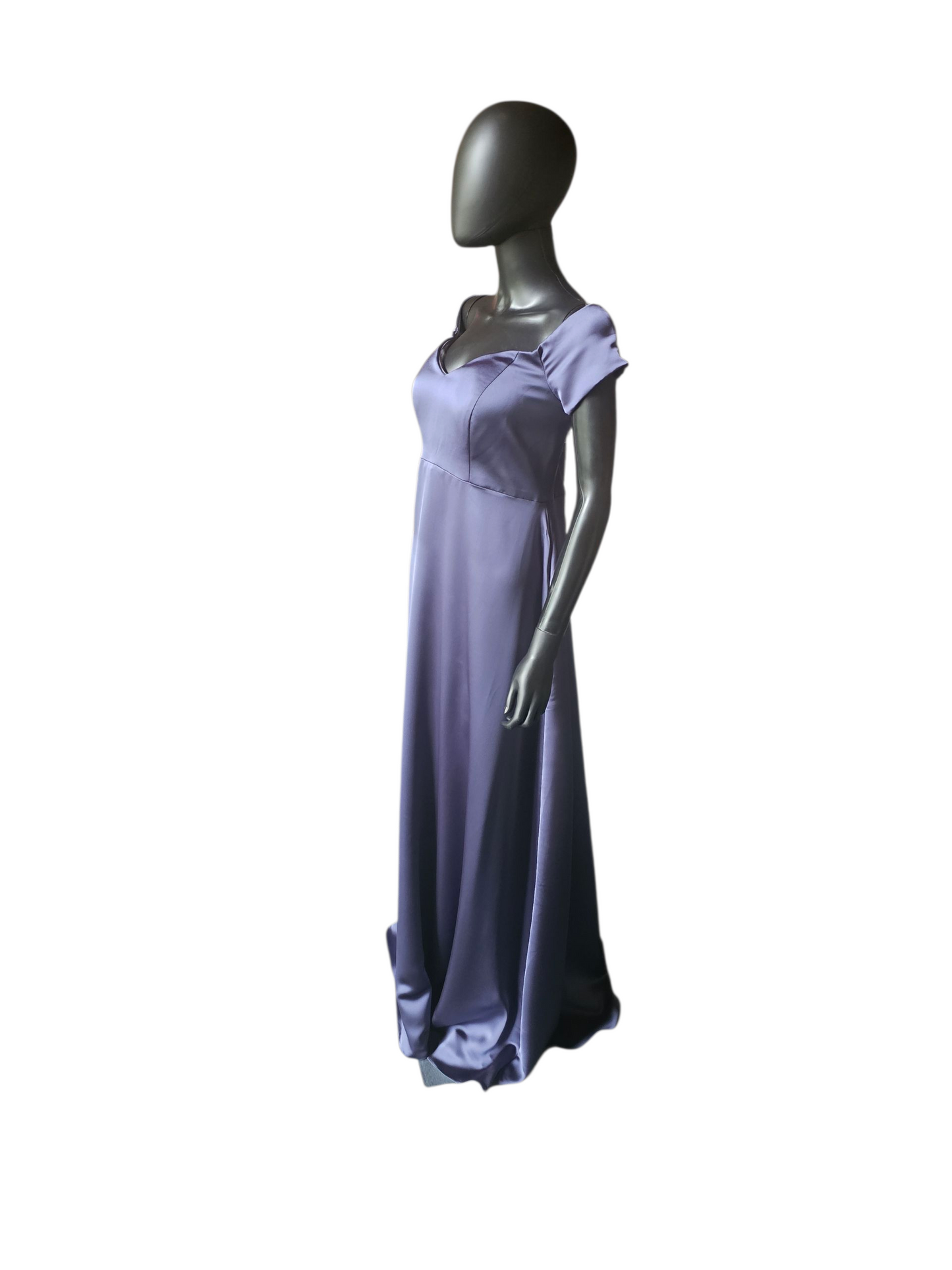 Off Shoulder Dusk Silky Satin Maternity Formal Gown - Mori Lee