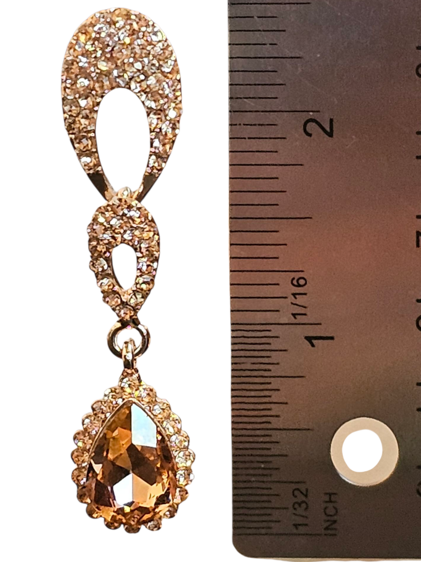 Rose Gold Long Drop Earring