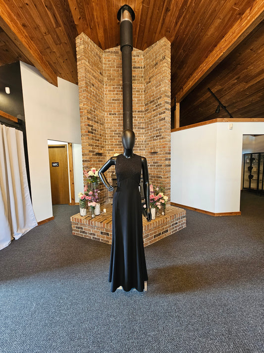 Black Sequin Sleeveless Floor Length Formal Gown