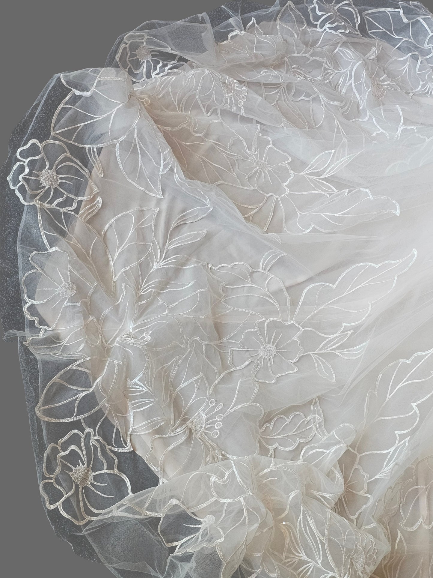 Blush Tulle Floral A-Line Embroidered Sequin Flowers - Maggie Sottero