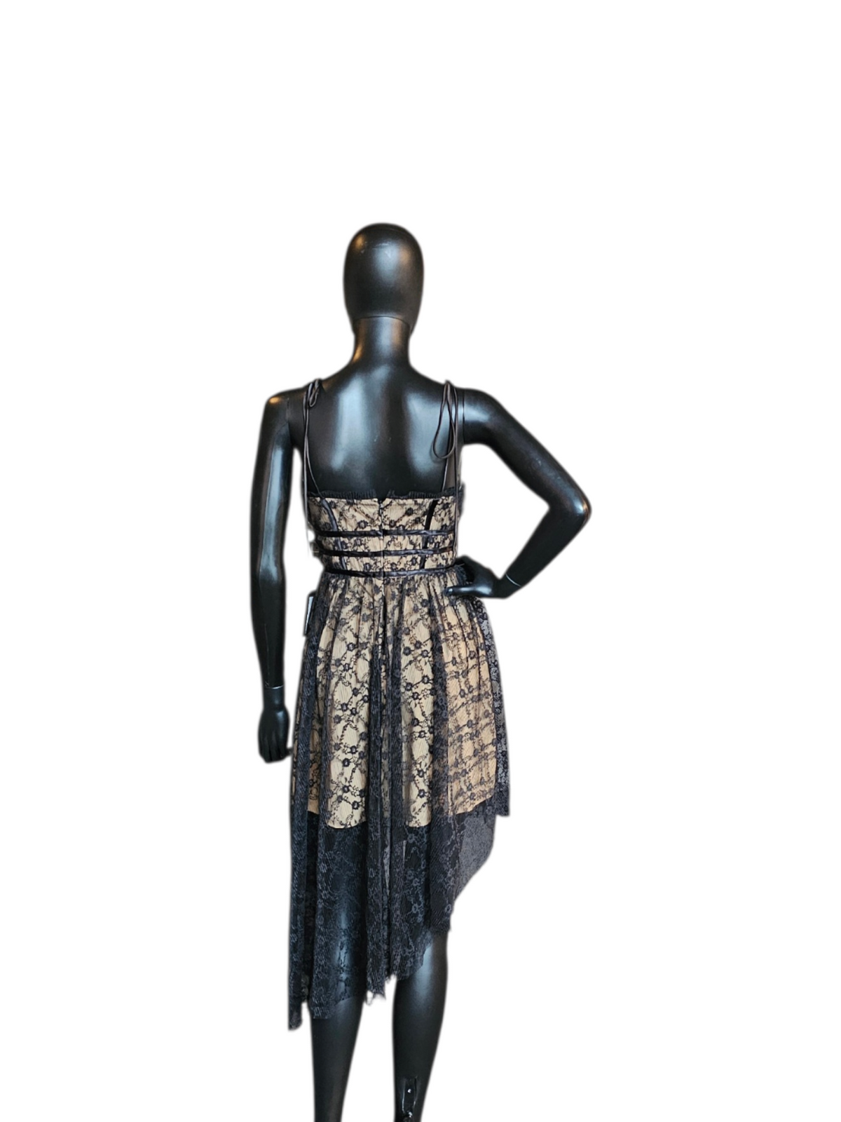Black/Nude Lace Corset Formal/Homecoming Dress - Steve Madden