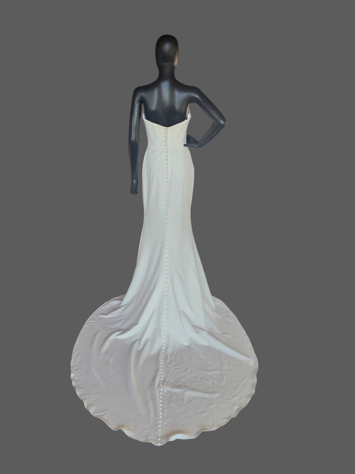 NWT Ivory Stretch Crepe Sheath Wedding Gown  - Wilderly Bride