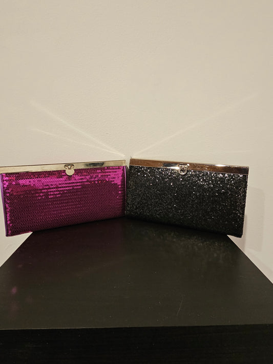 Black Glitter Clutch / Wallet