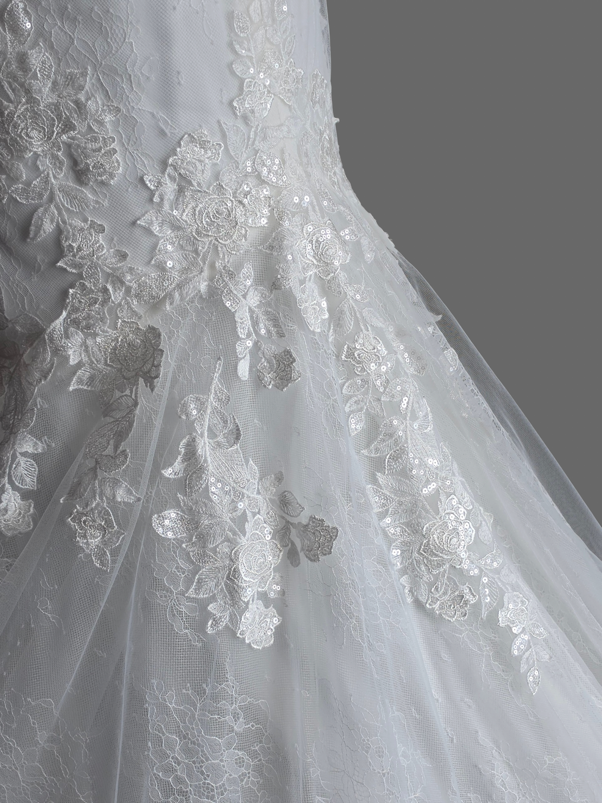 Lace Halter Fit/Flare Open Back Wedding Gown - Lillian West