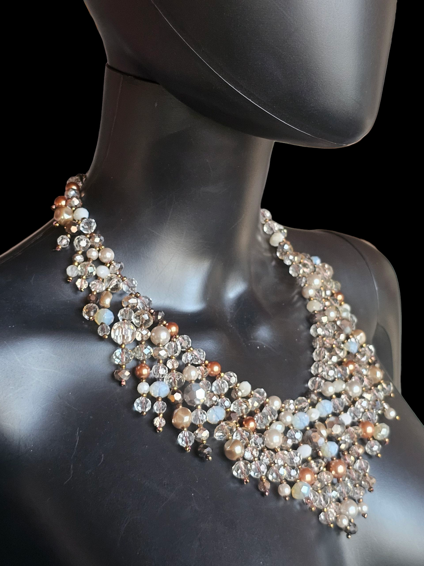 Bronze Beaded Collar Necklace NWT - Chicos