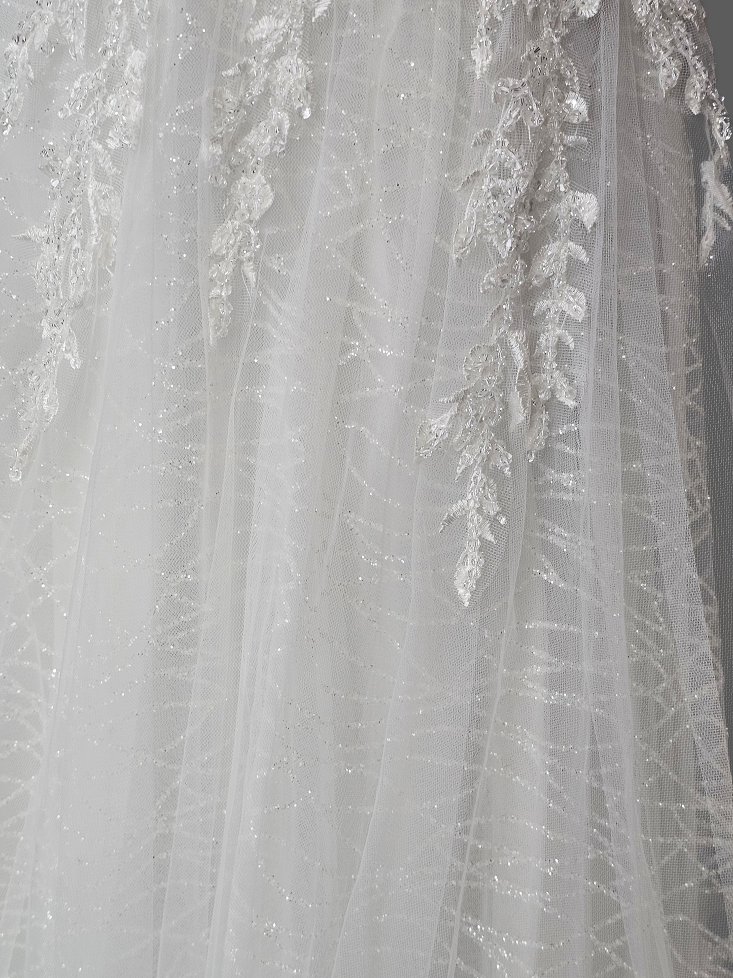 Ivory V-Neck Plunge Layered Sparkle - Di La Sena