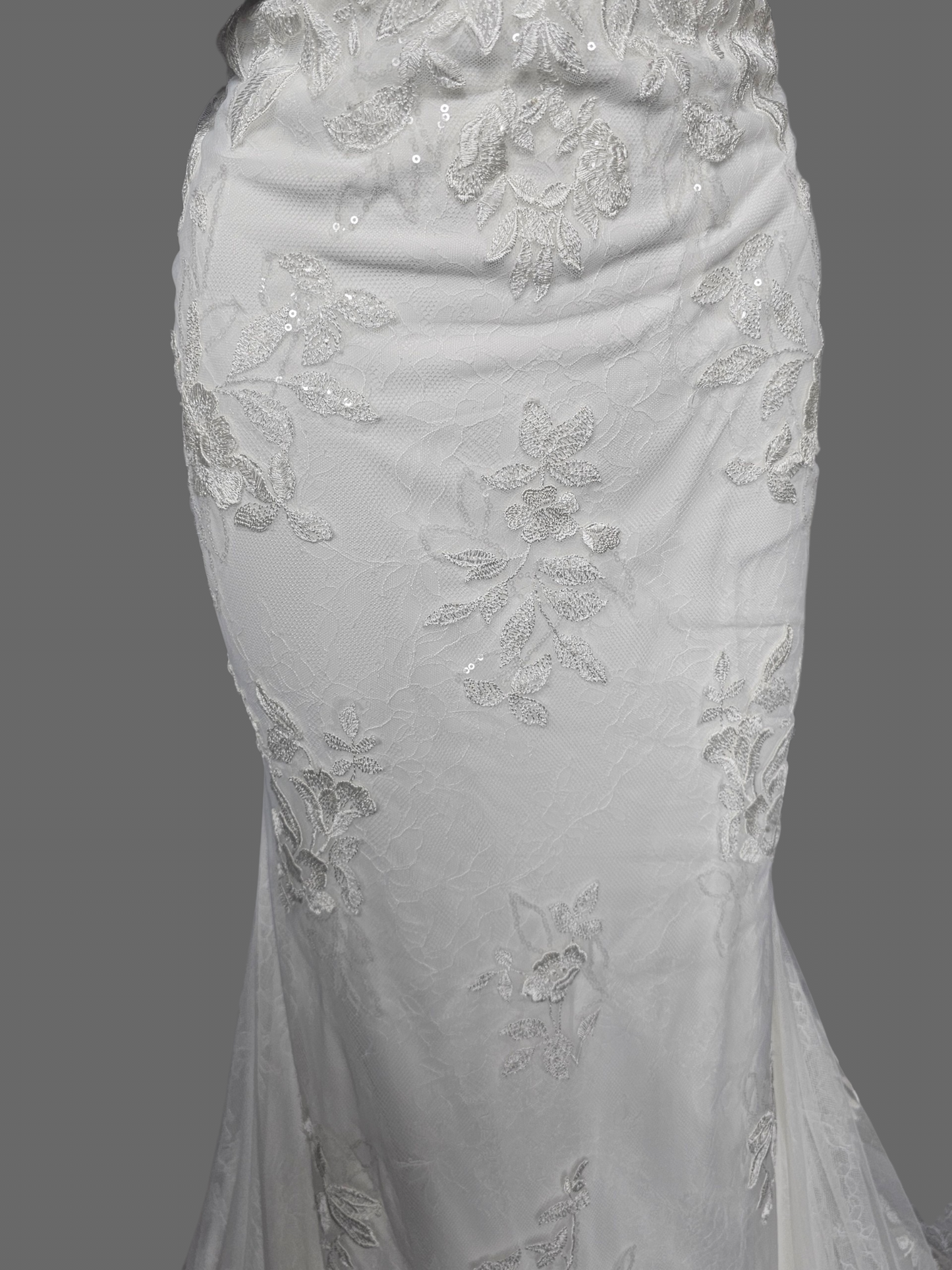 Cap Sleeve Plunge Fit/Flare Wedding Gown - Mori Lee