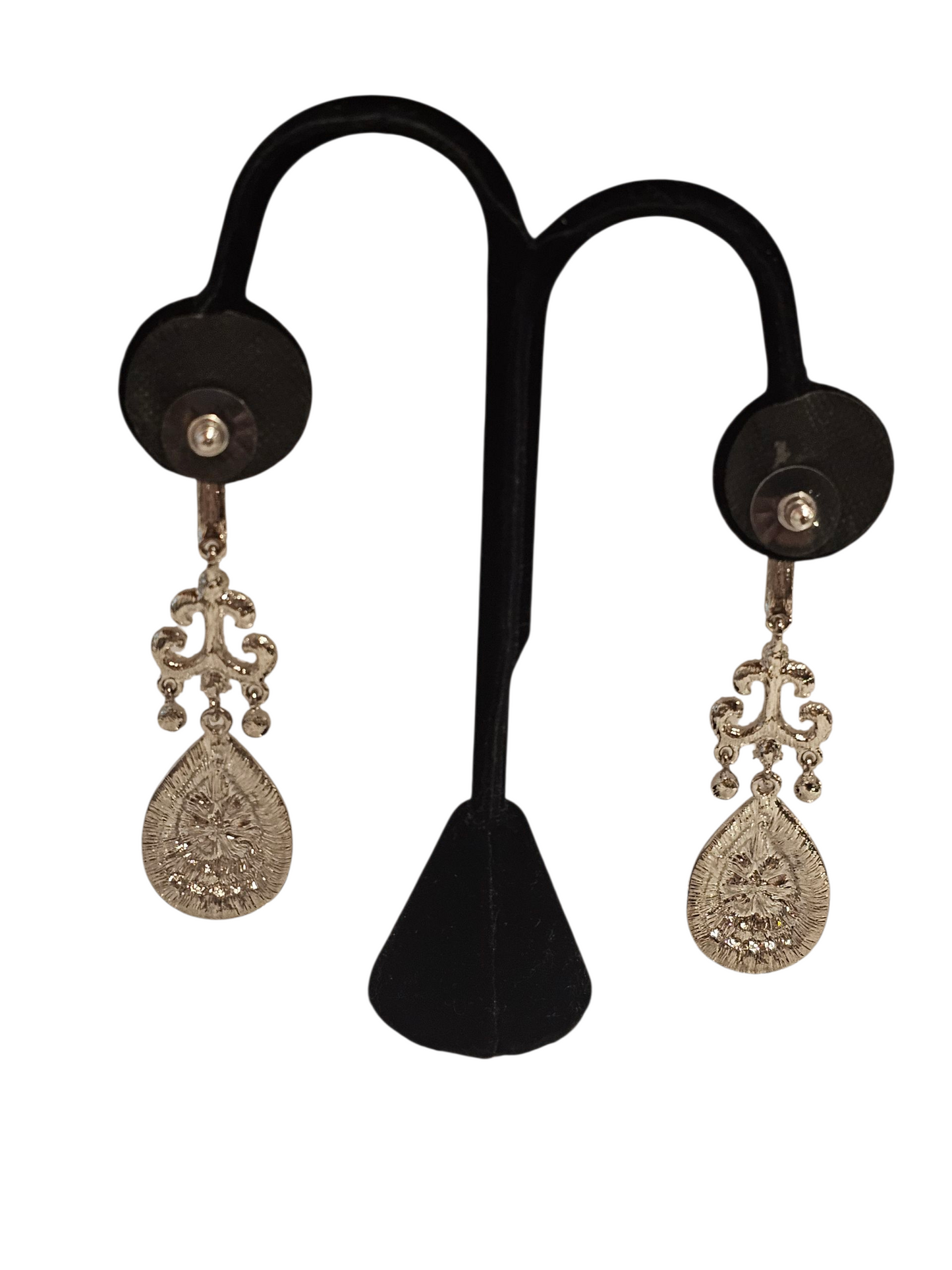 Large Iridescent Teardrop Chandelier Earring