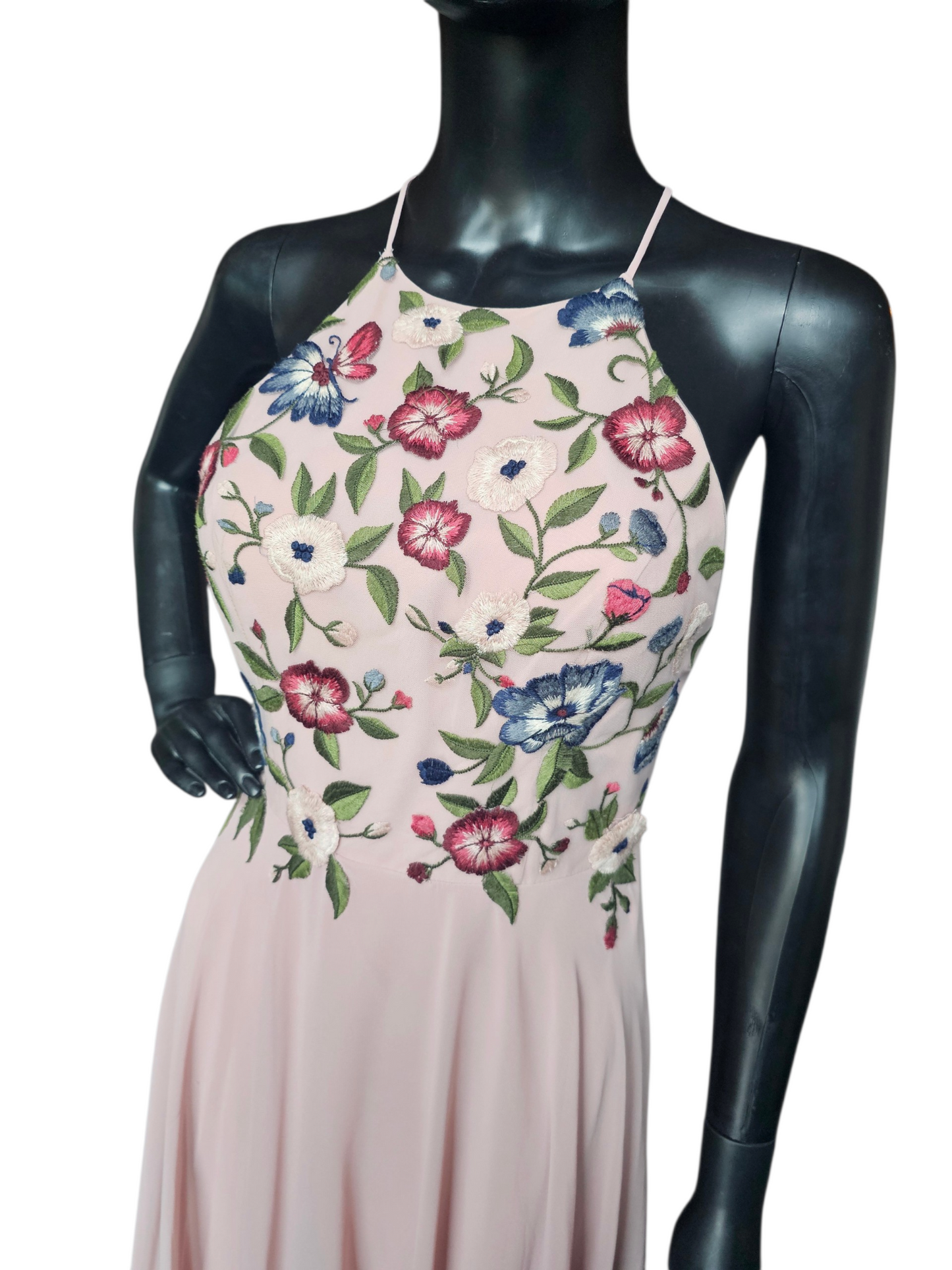 Dusty Pink Floral Halter Maxi Formal Dress - Jenny Yoo