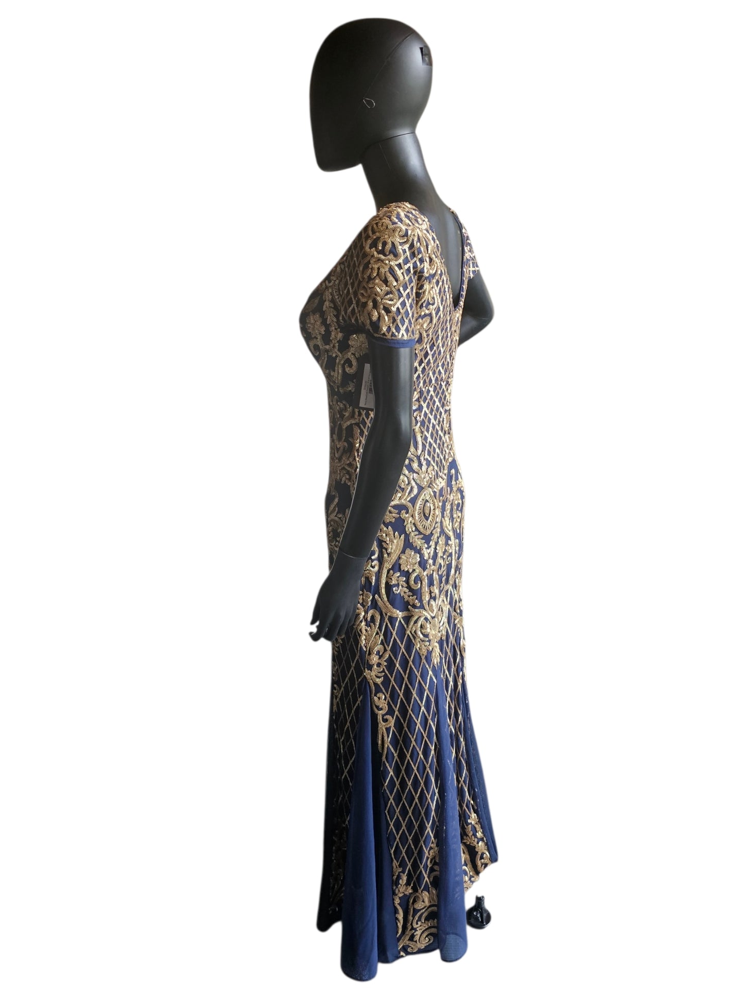 Navy Blue/Gold Sequin - R & M Richards