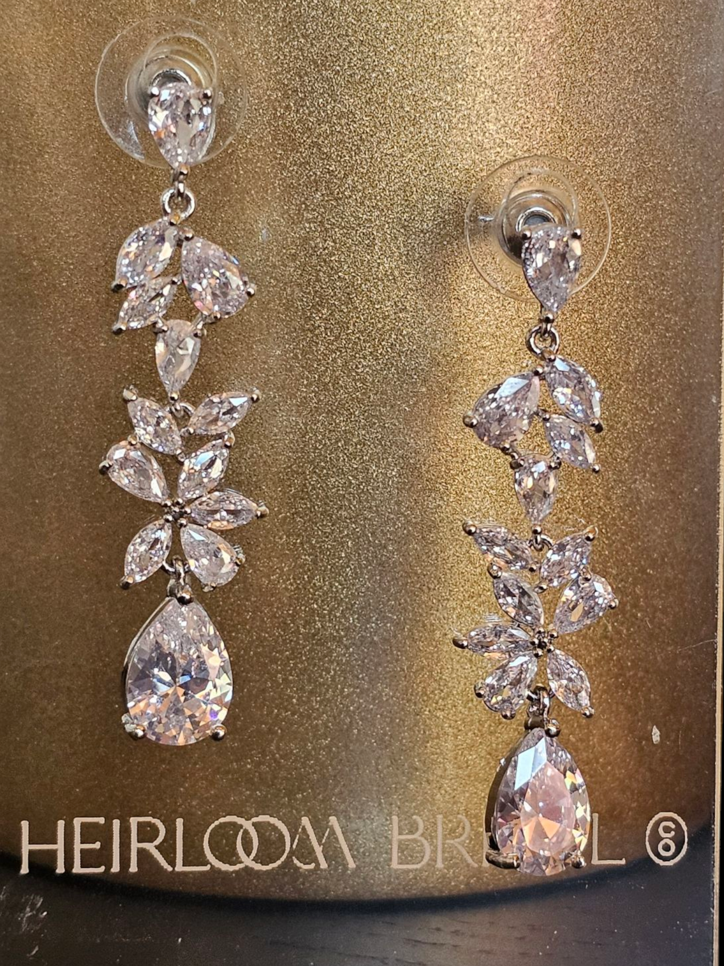 Silver Crystal Teardrop Earring